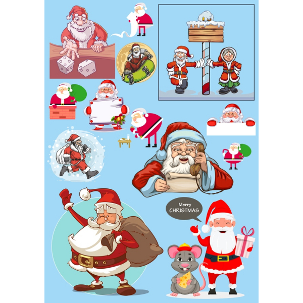 Zestaw klipartów Santa-Claus - Wakacje wektor ilustracja do świątecznego nastroju Zestaw klipartów Santa-Claus - Wakacje wektor ilustracja do świątecznego nastroju
