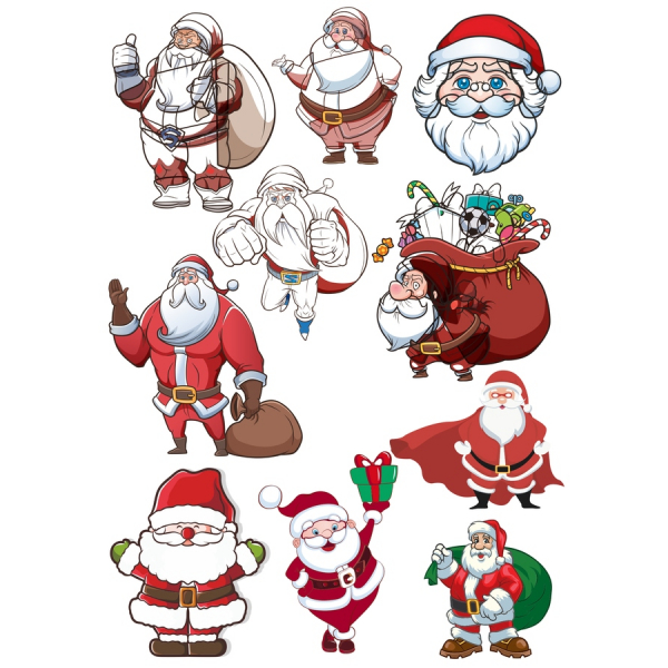 Moș Crăciun Vector Ilustrații Pachet Moș Crăciun Vector Ilustrații Pachet