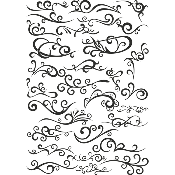 Elegant Decorative Swirls Vector Illustrations Set Elegant Decorative Swirls Vector Illustrations Set