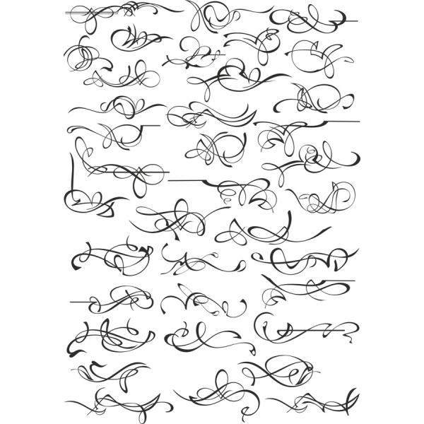 Kalligrafiske Blomstrer Vektor Set - Elegant Clipart Kalligrafiske Blomstrer Vektor Set - Elegant Clipart
