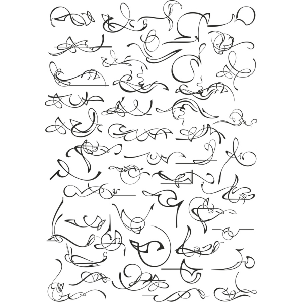 خوبصورت Swirls ویکٹر کلپآرٹ بنڈل
