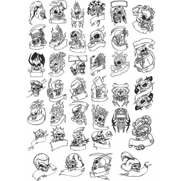 Schädel-Clipart-Vektor-Bundle Schädel-Clipart-Vektor-Bundle