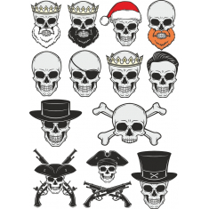 กระโหลกชุดสะสม:ดูกระฉับกระเฉง Clipart สวมเสื้อกันหนาวได้