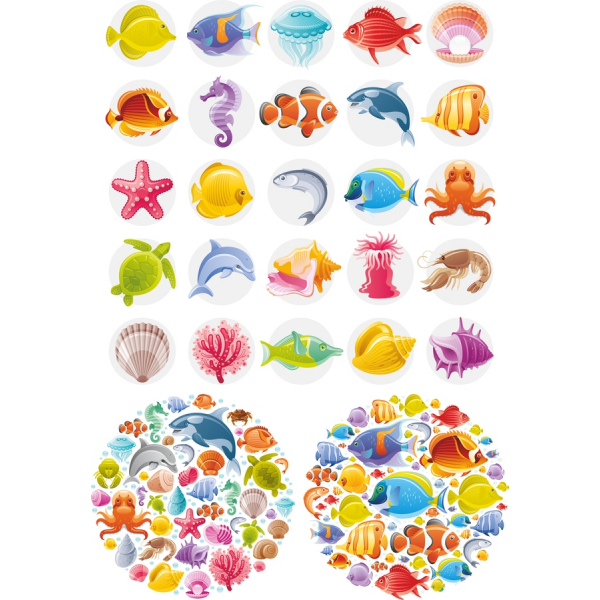La Vie Marine Vecteur Clipart Set La Vie Marine Vecteur Clipart Set