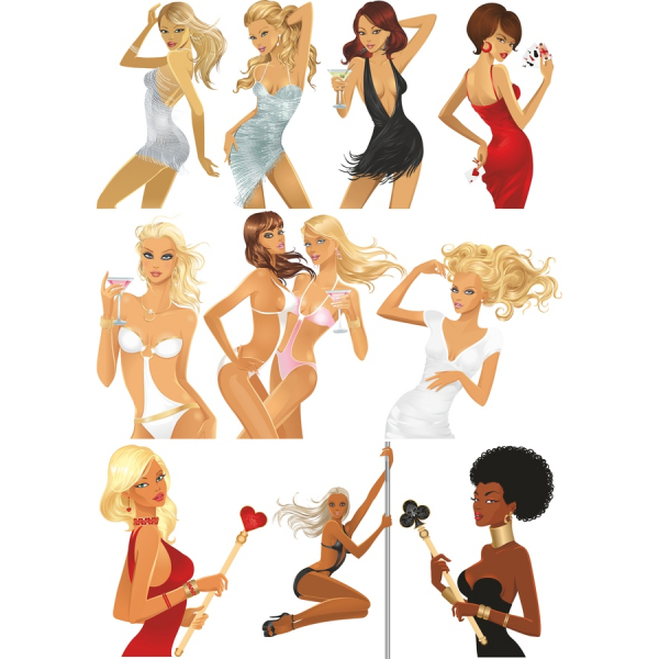 Glamourös Vektor-Illustrationen Set