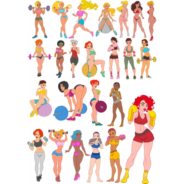 Vektorové Fitness Clipart Bundle - SVG A PNG Formátu