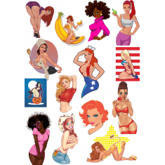 Canlı Retro Pin-Up Koleksiyonu
