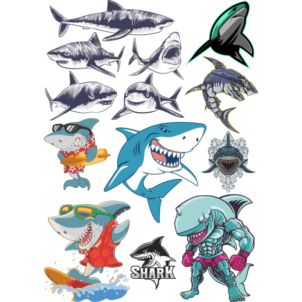 Requin des Illustrations Vectorielles Bundle - Plongée dans la Créativité! Requin des Illustrations Vectorielles Bundle - Plongée dans la Créativité!