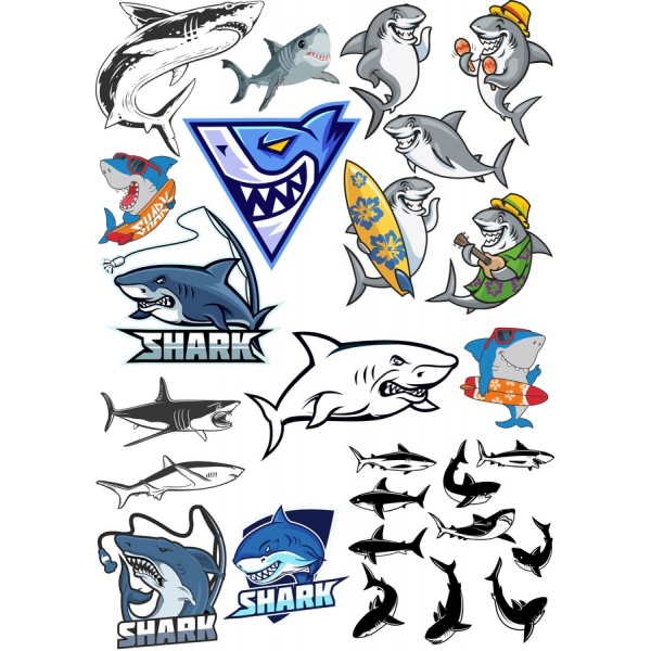 Shark Clipart Collezione Versatile E Vettoriali Illustrazioni Shark Clipart Collezione Versatile E Vettoriali Illustrazioni