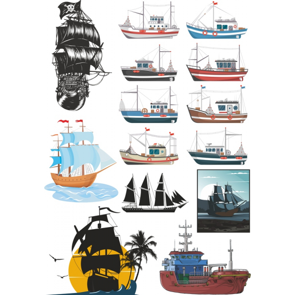 Nautiche Vettoriali Collezione - le Navi dei Pirati e Navi da Pesca Nautiche Vettoriali Collezione - le Navi dei Pirati e Navi da Pesca