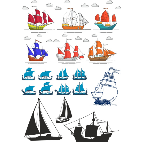მცურავი გემების Vector Clipart Bundle მცურავი გემების Vector Clipart Bundle