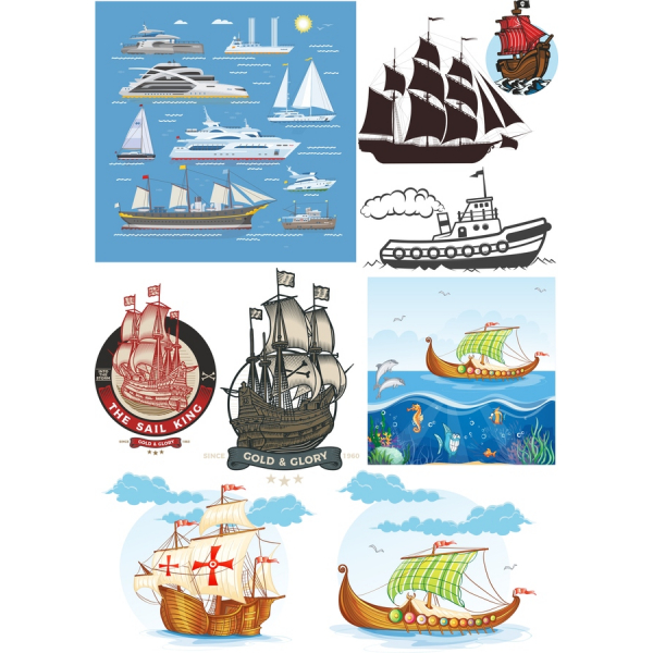 Nautische Abenteuer Vektor-Clipart-Set Nautische Abenteuer Vektor-Clipart-Set