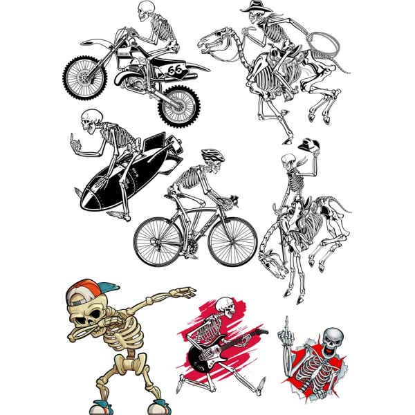 Skeleton Adventure Vector Clipart Set