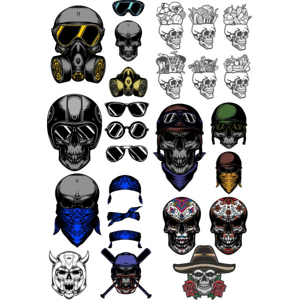Vektor-Schädel-Clipart-Bundle - Edgy Designs für Kreative Projekte