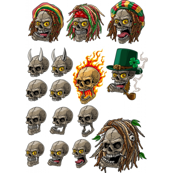 Lebka Vektorové Ilustrace Set - Unikátní Grafiku v SVG A PNG Formáty Lebka Vektorové Ilustrace Set - Unikátní Grafiku v SVG A PNG Formáty