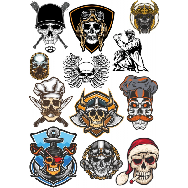 Set Clipart Vektor Tengkorak Set Clipart Vektor Tengkorak
