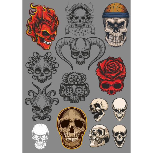 Außergewöhnliche Skull Vektor Clipart-Sammlung Außergewöhnliche Skull Vektor Clipart-Sammlung