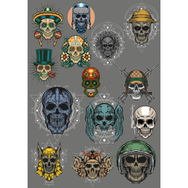 Crâne de Vecteur Illustrations Lot Unique Cliparts en SVG & PNG Crâne de Vecteur Illustrations Lot Unique Cliparts en SVG & PNG