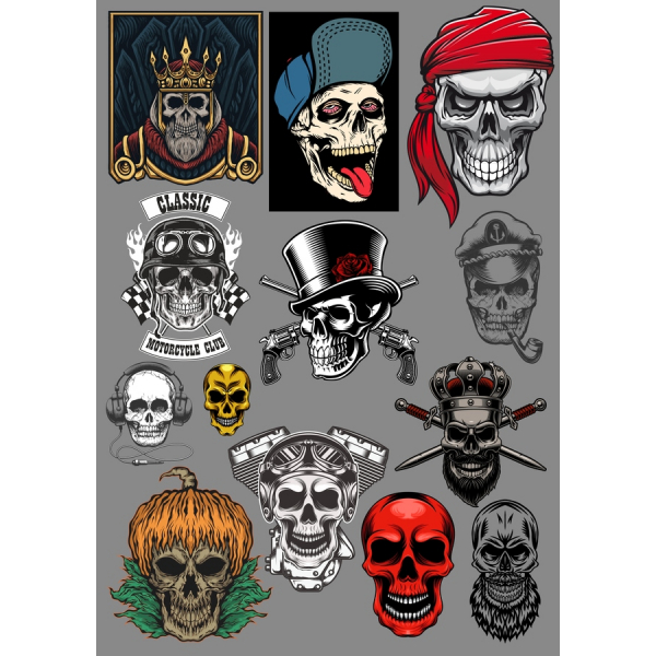 Skull Vectors Clipart Bundle - Unique SVG & PNG Illustrations Skull Vectors Clipart Bundle - Unique SVG & PNG Illustrations