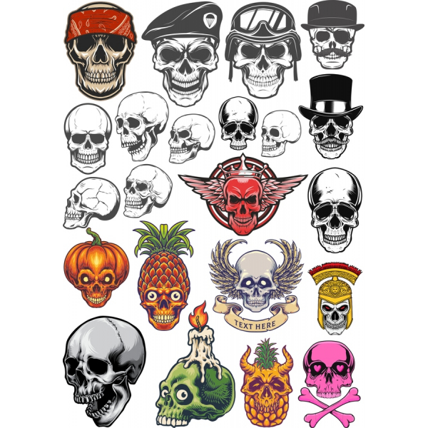 Ultimate Skull-Themed-Vektor-Clipart-Bundle