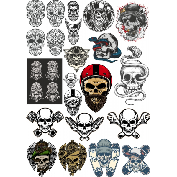 Crâne Et La Barbe Vecteur Clipart Bundle Crâne Et La Barbe Vecteur Clipart Bundle