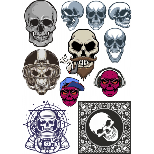 Schädel-Clipart-Vektor-Bundle Schädel-Clipart-Vektor-Bundle