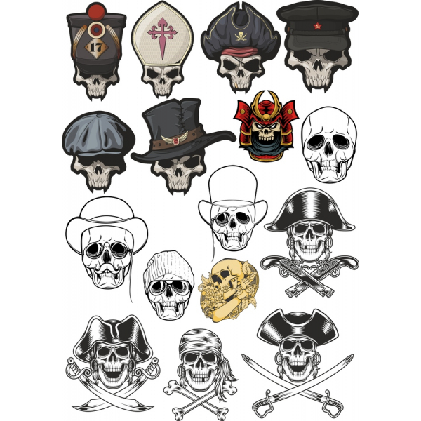 Crâne Et Os Croisés Clipart Bundle - Vector Illustration Jeu Crâne Et Os Croisés Clipart Bundle - Vector Illustration Jeu