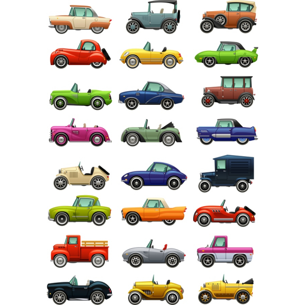 Klassikaline & Moodsa Auto Vector Pilte Komplekt Klassikaline & Moodsa Auto Vector Pilte Komplekt
