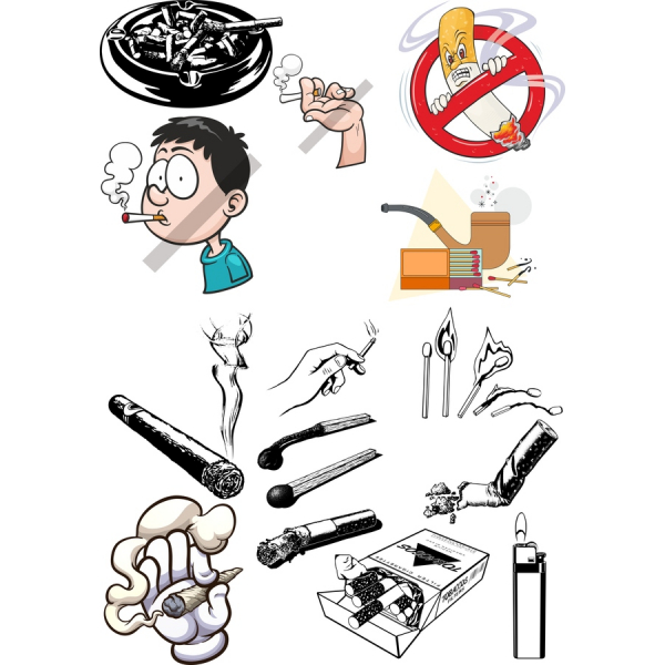Exclusive SVG & PNG Vector Clipart Set - Smoking Illustrations Exclusive SVG & PNG Vector Clipart Set - Smoking Illustrations