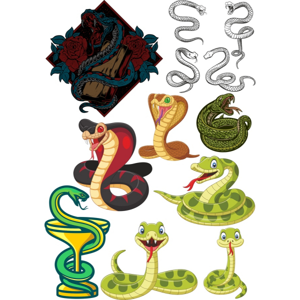 Serpent Illustrations Bundle - Vector Cliparts Collection