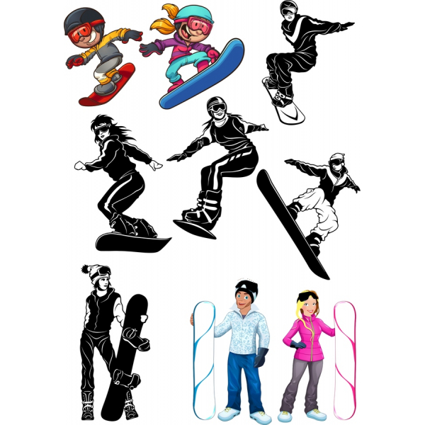 Snowboarding Clipart สวมเสื้อกันหนาวได้-แมสซีฟไดนามิเว็กเตอ Illustrations Snowboarding Clipart สวมเสื้อกันหนาวได้-แมสซีฟไดนามิเว็กเตอ Illustrations