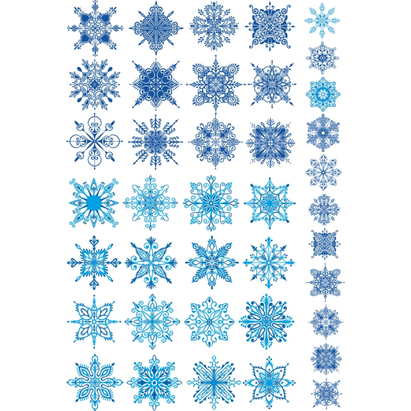 Snowflake Vektor Clipart Bundle - SVG &amp; PNG Sæt