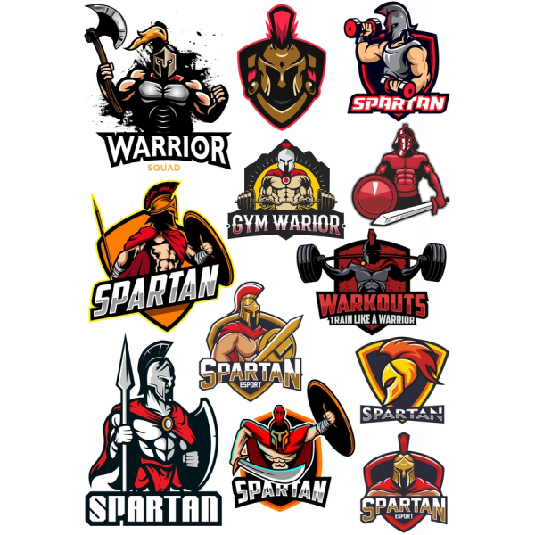 Spartan นักรบเว็กเตอ Clipart ตั้งค่า Spartan นักรบเว็กเตอ Clipart ตั้งค่า