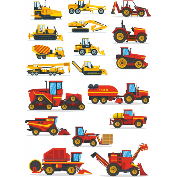 Costruzione e Attrezzature agricole Vettoriale Clipart Bundle Costruzione e Attrezzature agricole Vettoriale Clipart Bundle