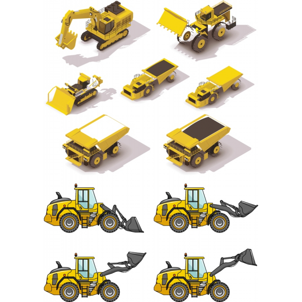 Schwere Maschinen-Vektor-Clipart-Set - SVG &amp; PNG-Bundle