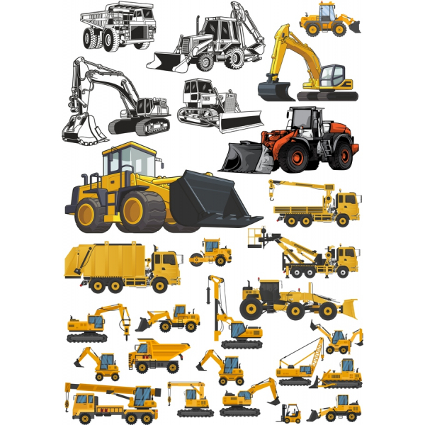 Costruzione Del Veicolo Clipart Vector Set Costruzione Del Veicolo Clipart Vector Set