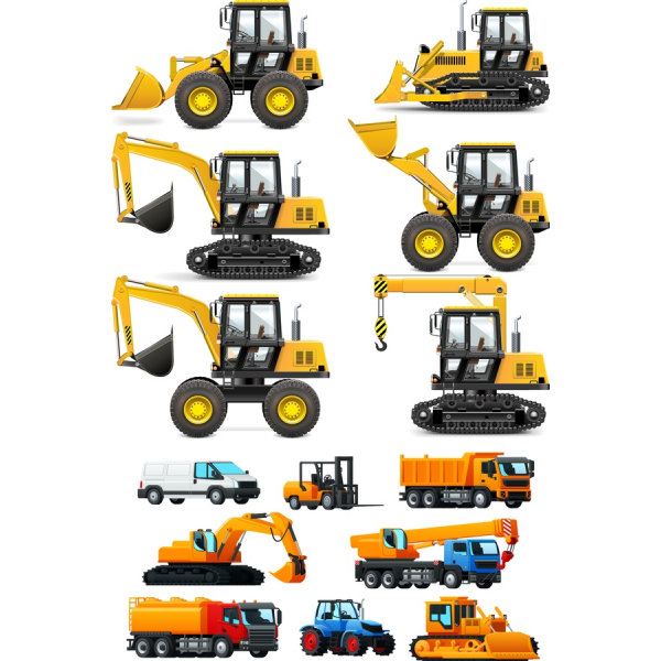 İnşaat Araçları Clipart Paketi-SVG ve PNG Seti