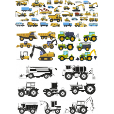 Ultimate Konstruktion Fordon Bunt: Clipart Set