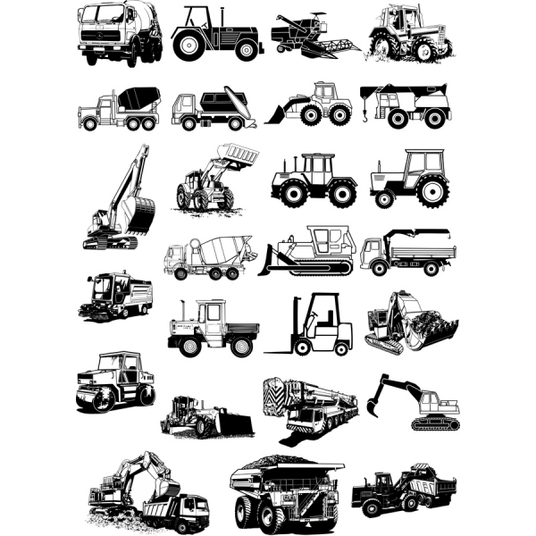 High-Kvalitní Konstrukce Vozidla, Vektorové Ilustrace High-Kvalitní Konstrukce Vozidla, Vektorové Ilustrace
