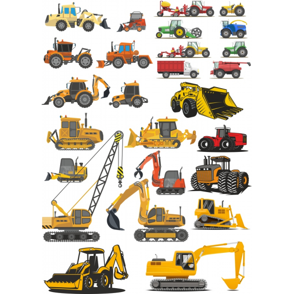 Construction and Agricultural Machinery Vector Illustrations Bundle Construction and Agricultural Machinery Vector Illustrations Bundle