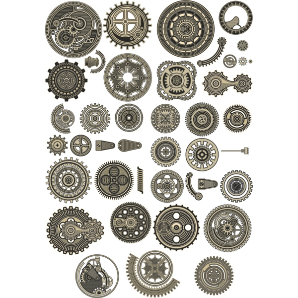 Steampunk تصاویر وکتور بسته نرم افزاری: چرخ دنده و دندان Steampunk تصاویر وکتور بسته نرم افزاری: چرخ دنده و دندان