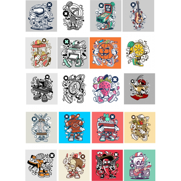 Hravé Výrazy Clipart Bundle - Vektorové Ilustrace Hravé Výrazy Clipart Bundle - Vektorové Ilustrace