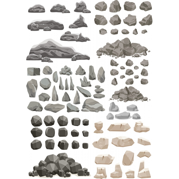 Fels und Stein Vektor-Clipart-Set Fels und Stein Vektor-Clipart-Set