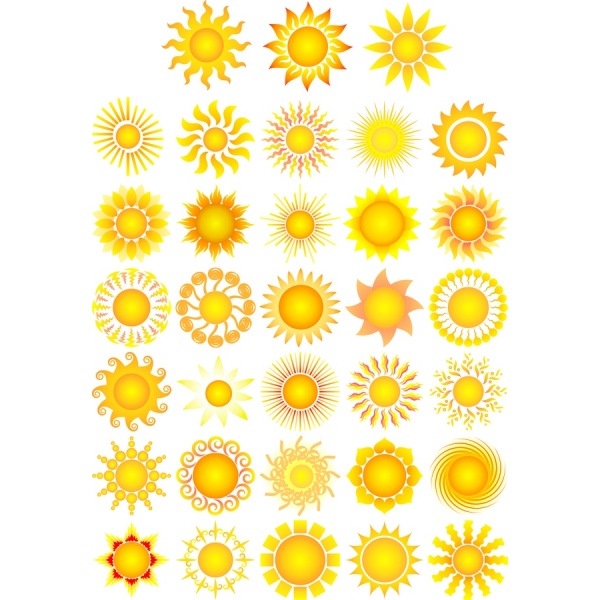 Sun Vector Clipart Bundle - 48 Radiant Illustrations Sun Vector Clipart Bundle - 48 Radiant Illustrations