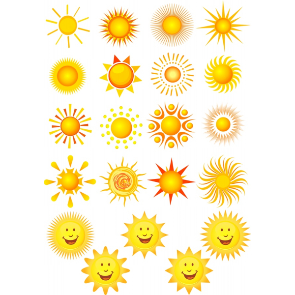 Sunny Vektoren Bundle - 24 Fröhliche Sonne Abbildungen Sunny Vektoren Bundle - 24 Fröhliche Sonne Abbildungen