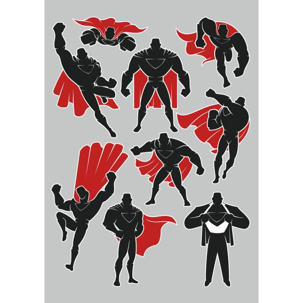 Superheld Clipart Bundle - Dynamische Vektor-Illustrationen Superheld Clipart Bundle - Dynamische Vektor-Illustrationen
