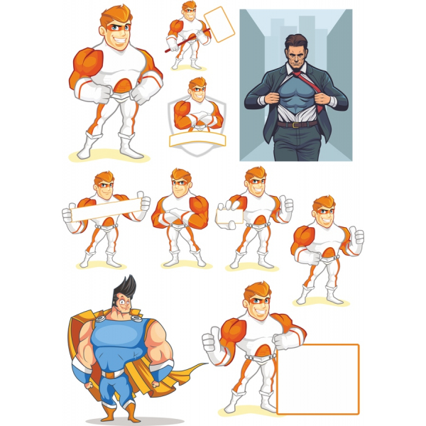 Superhéroe De Ilustración Vectorial De Paquete Superhéroe De Ilustración Vectorial De Paquete