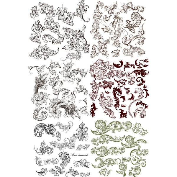 Floral Vektor-Clipart-Bundle - Eleganten Dekorativen Illustrationen Floral Vektor-Clipart-Bundle - Eleganten Dekorativen Illustrationen