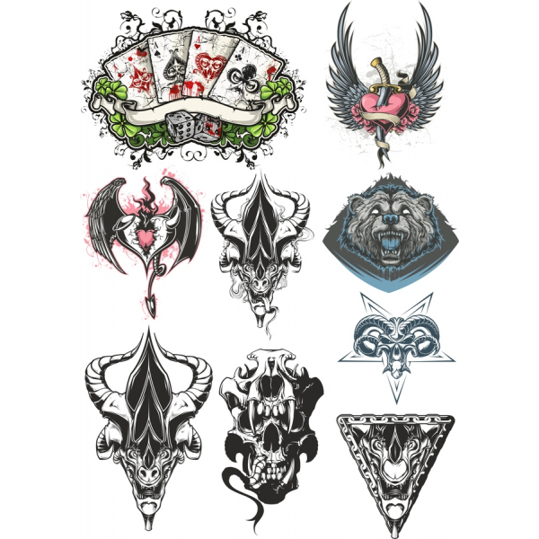 Vintage Tattoo Clipart Vector ກໍາ Vintage Tattoo Clipart Vector ກໍາ