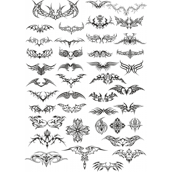 Tribal Bat Vector Clipart Pachet Tribal Bat Vector Clipart Pachet